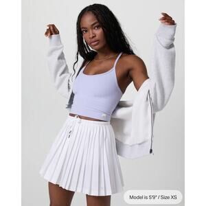 Vuori white high rise clementine pleated skirt - size small